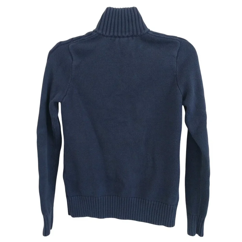 Ralph Lauren Sport Women’s Medium Navy Blue Long Sleeve Full Zip Fitted Sweater - Picture 3 of 11